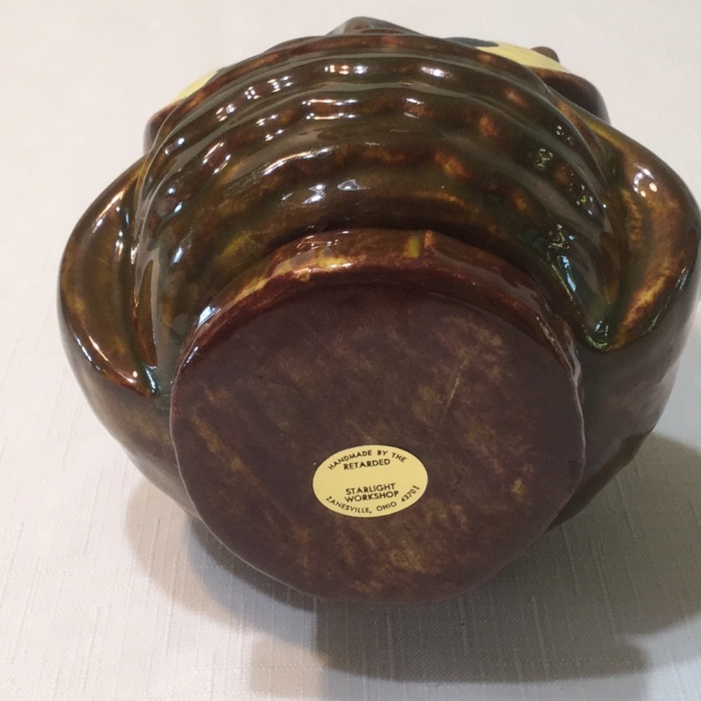 Vintage Handcrafted Ceramic Owl Bank by Starlight Workshop - Picture 7 of 7